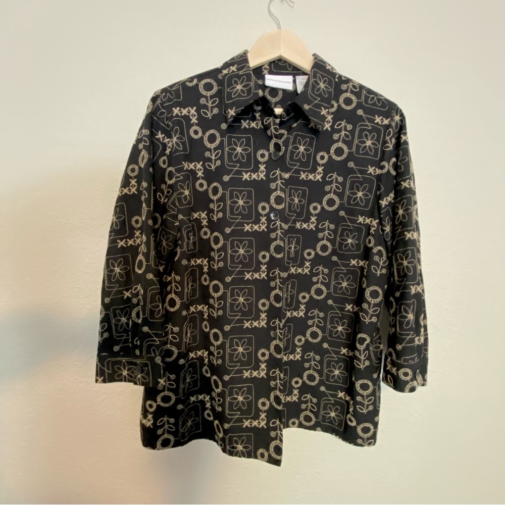 Alfred Dunner embroidered chambray jacket